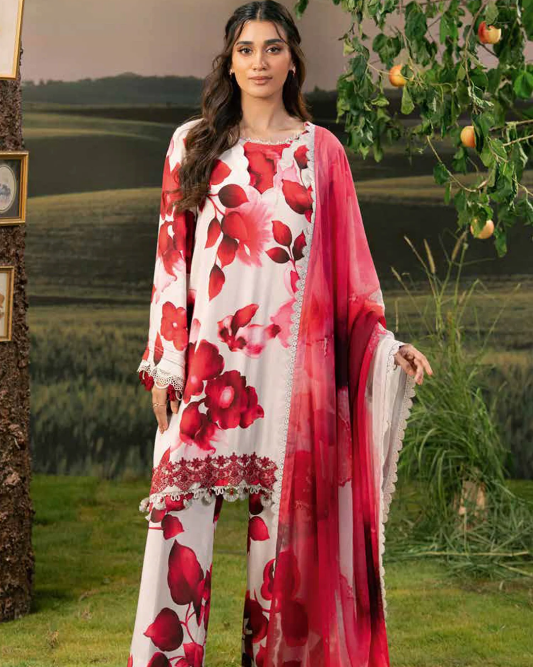 3 Piece Stitched Embroidered Linen Casual - Pre/Fall 25 Winter M.Basics by MARIA.B  - MBPF#02