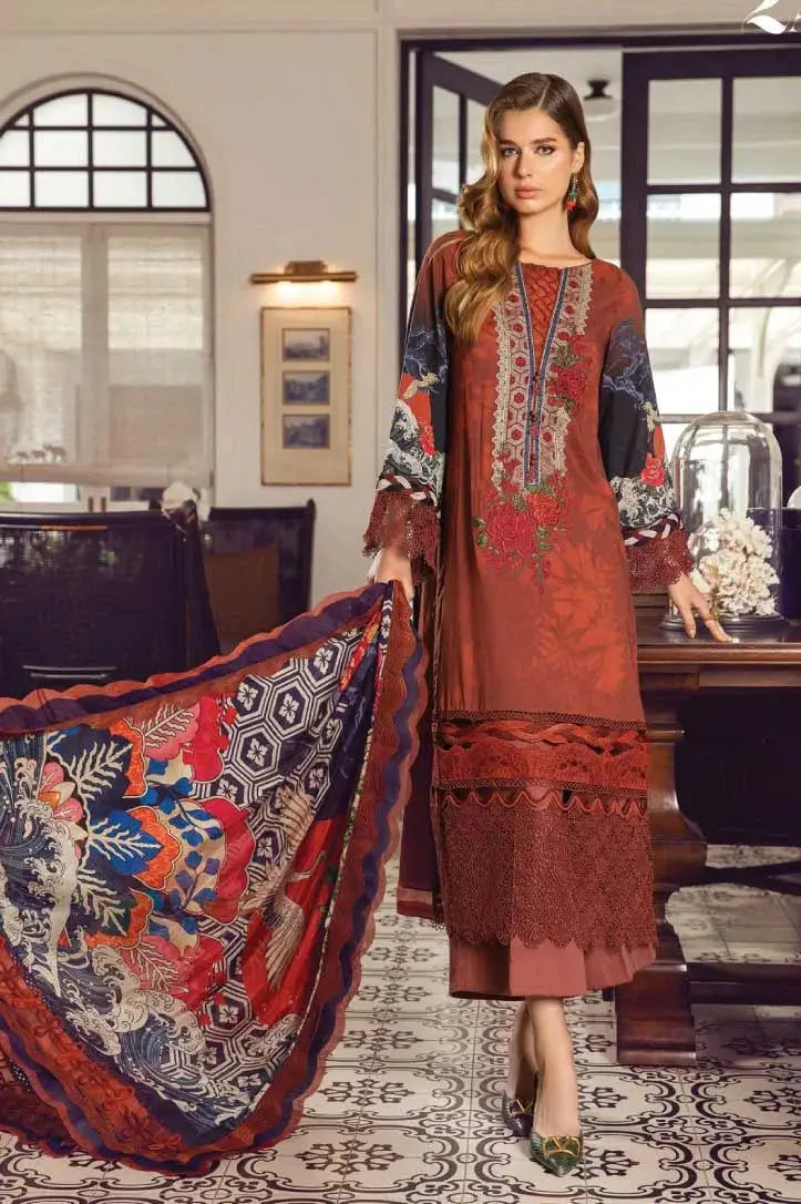 M Prints 3Piece Stitched Suit – 13