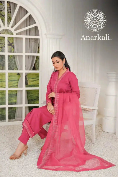 Qaus-e-Qaza Eid Collection 3Piece Stitched Suit (Light Pink)